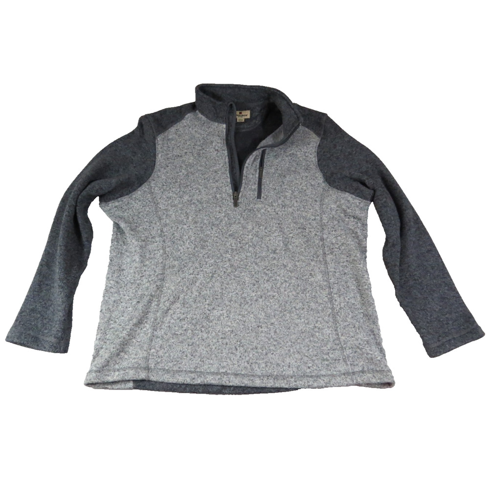 Woolrich 1/4 Zip Pullover Mens XXL Gray Fleece Sweater‎ Heavy Outdoor EUC